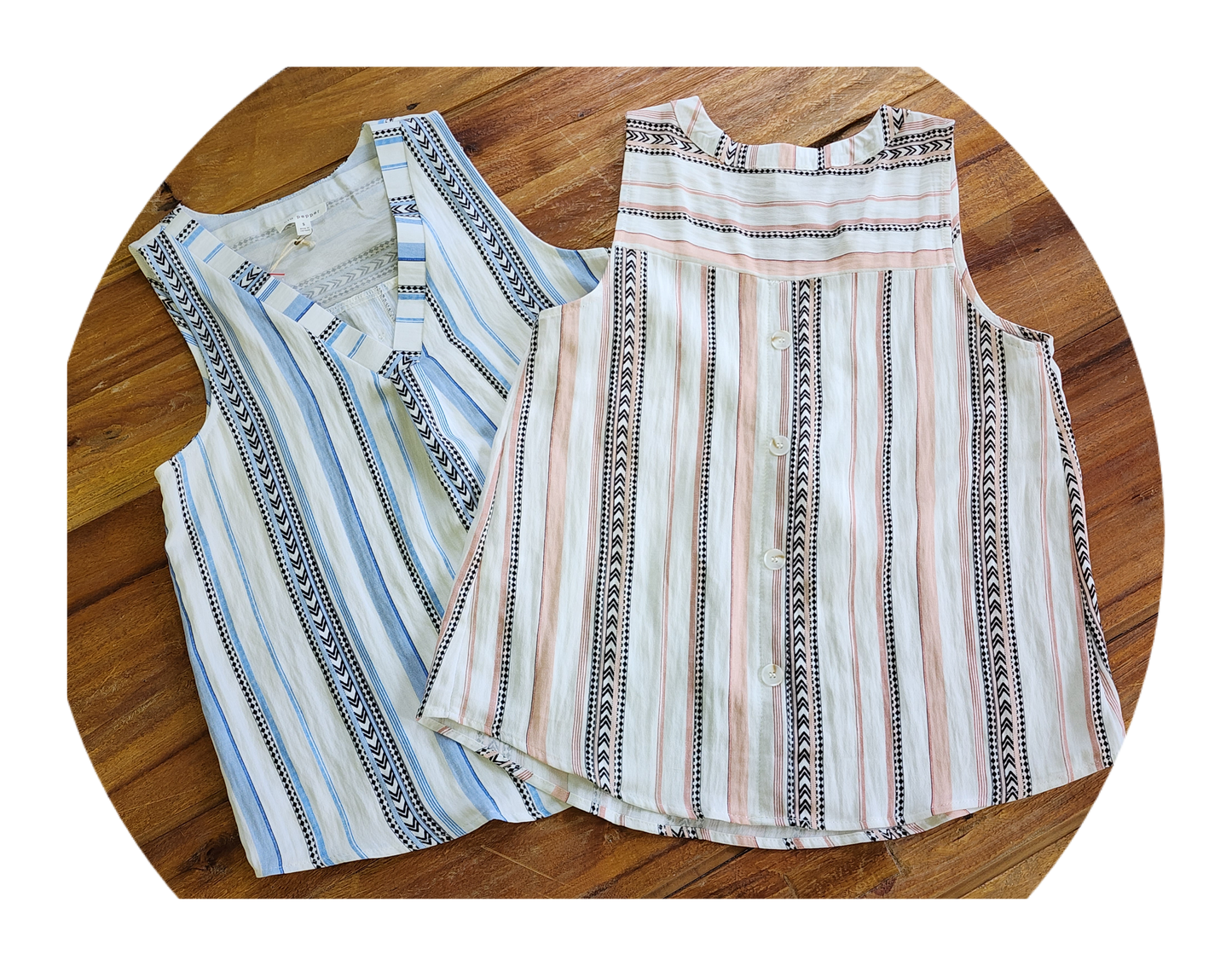 Multi Pattern Sleeveless Woven Top