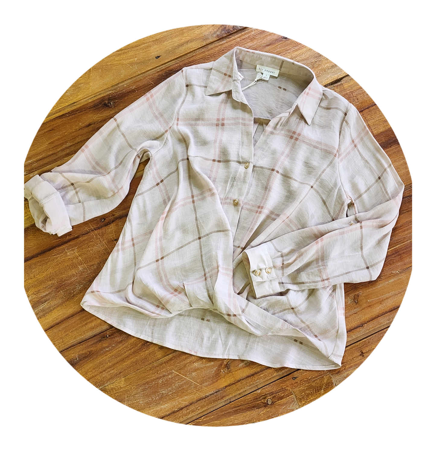 Buttoned Wrap Woven Top