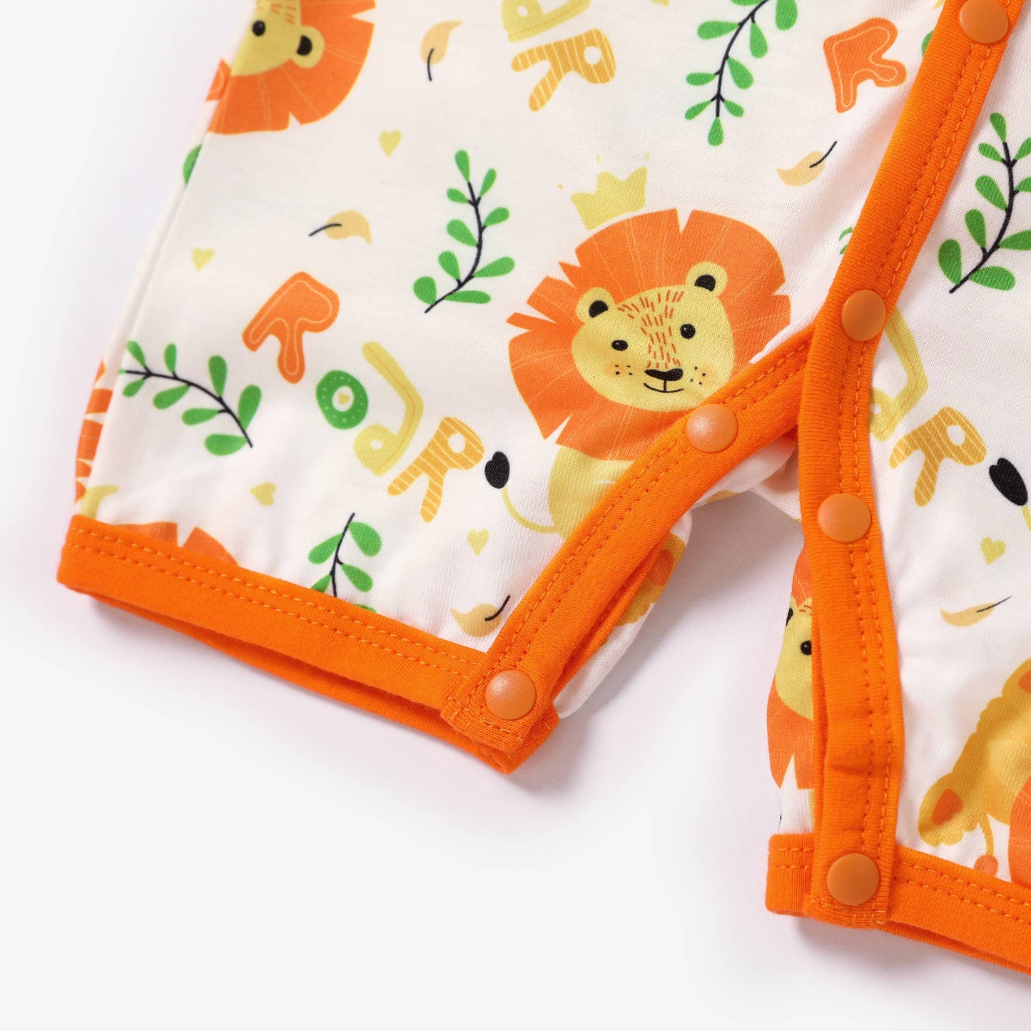 3pcs Baby Unisex Lion Print Romper and Jumpsuit and Bib Set