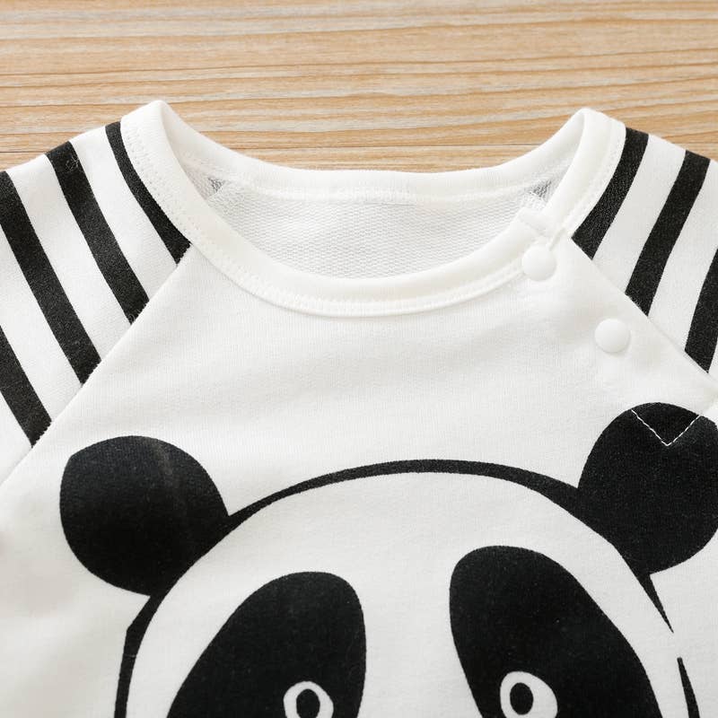 Baby Panda Striped Jumpsuit