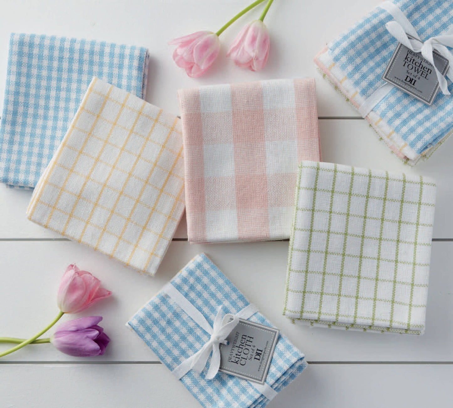Garden Plaids Dishtowel Set of 4