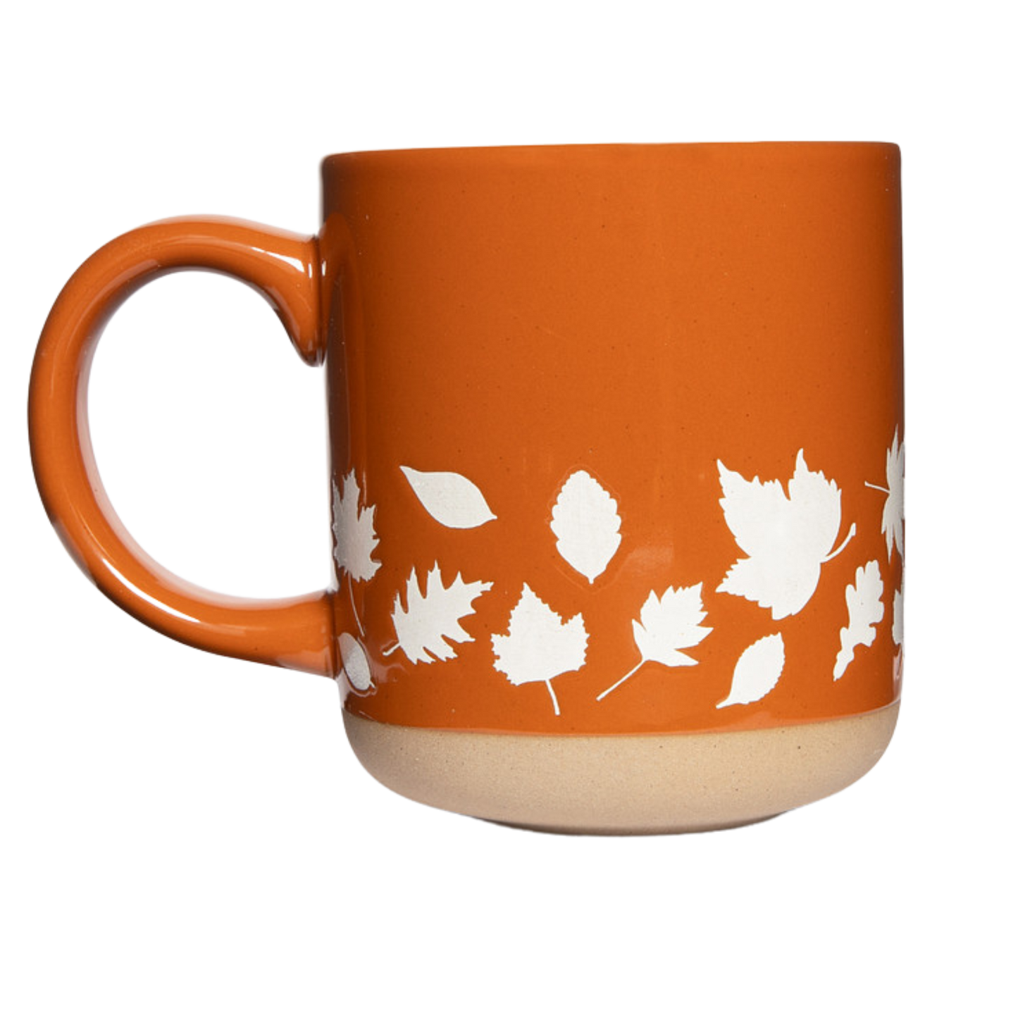 Fall Leaves Orange Stoneware Coffee Mug