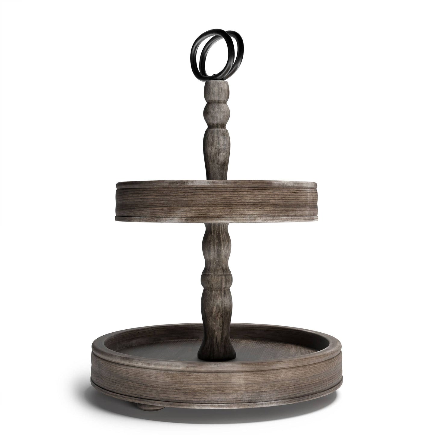 2-Tier Wood Tray, Brown