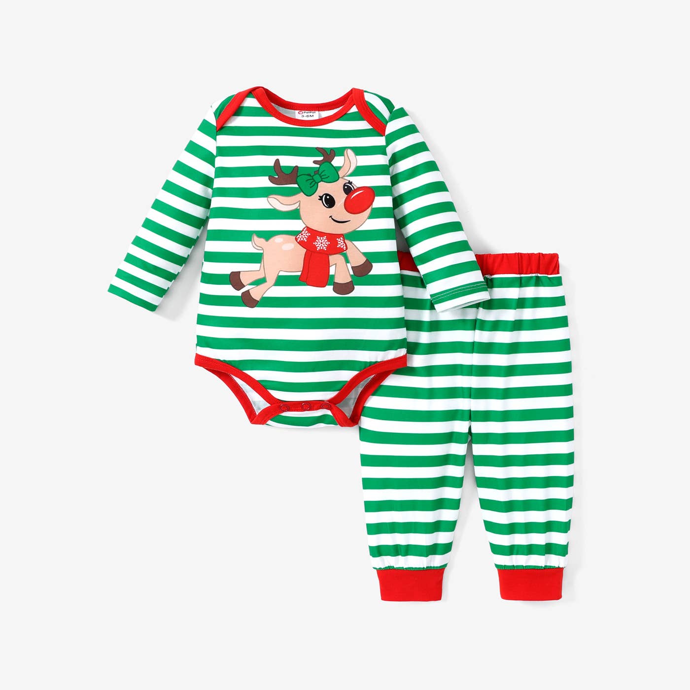 2PCS Baby Christmas Childlike Fabric Stitching Set