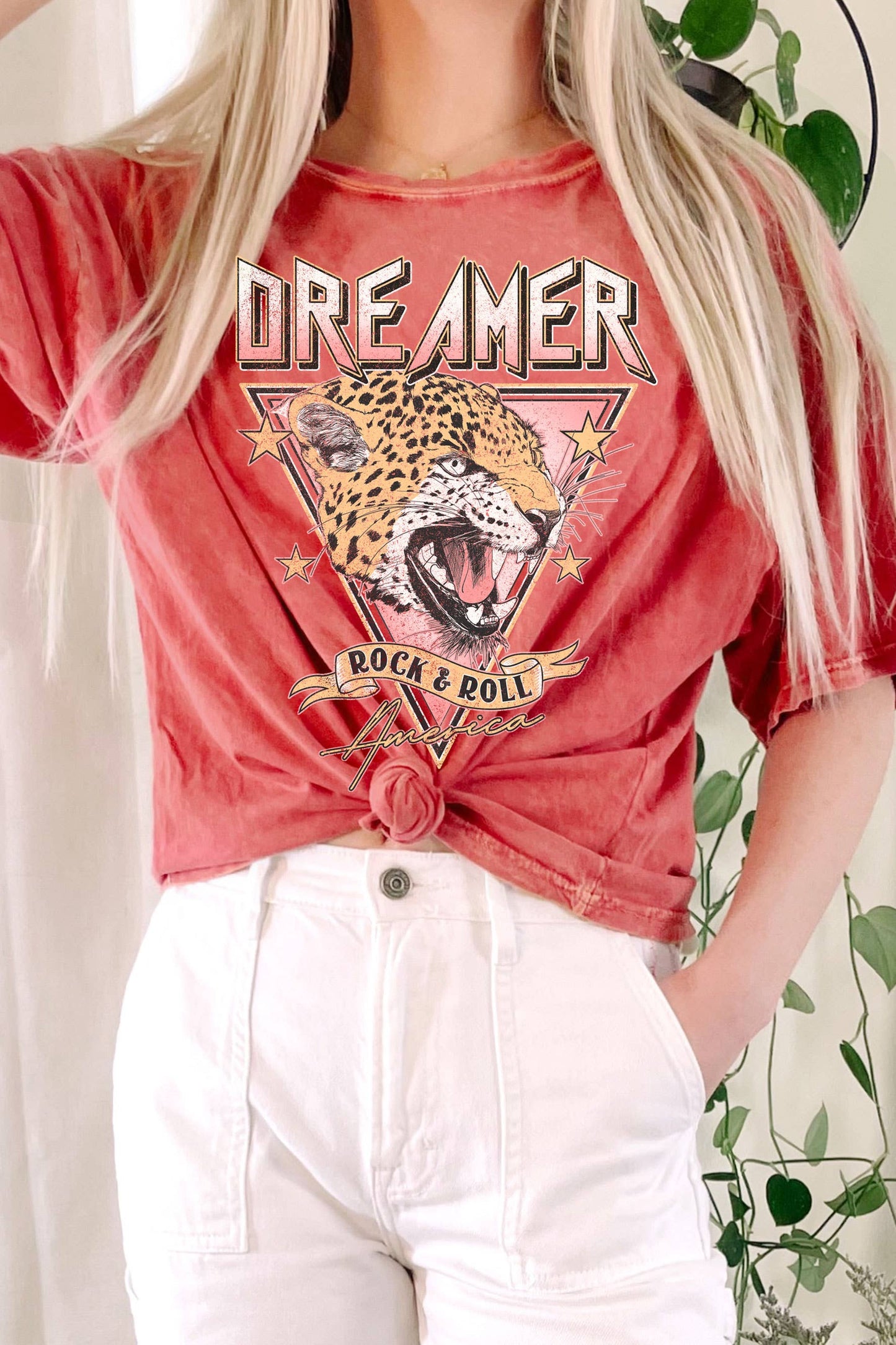 Dreamer Rock and Roll Leopard Crop Top