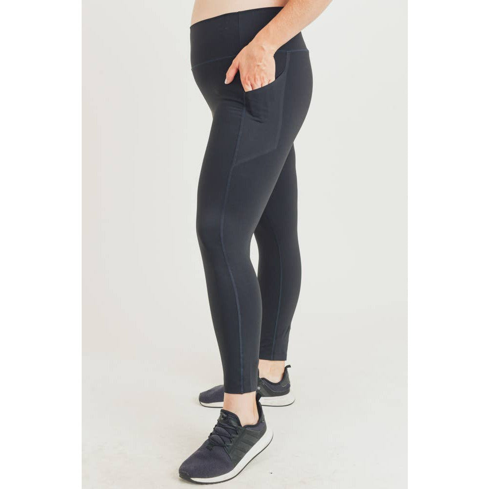 Curvy Laser-Cut Bonded Essential Foldover Highwaist Leggings
