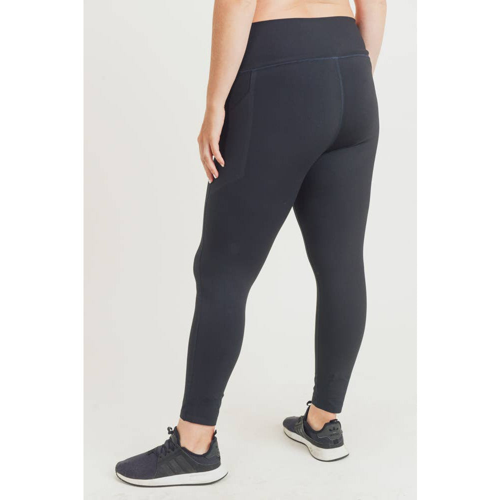 Curvy Laser-Cut Bonded Essential Foldover Highwaist Leggings