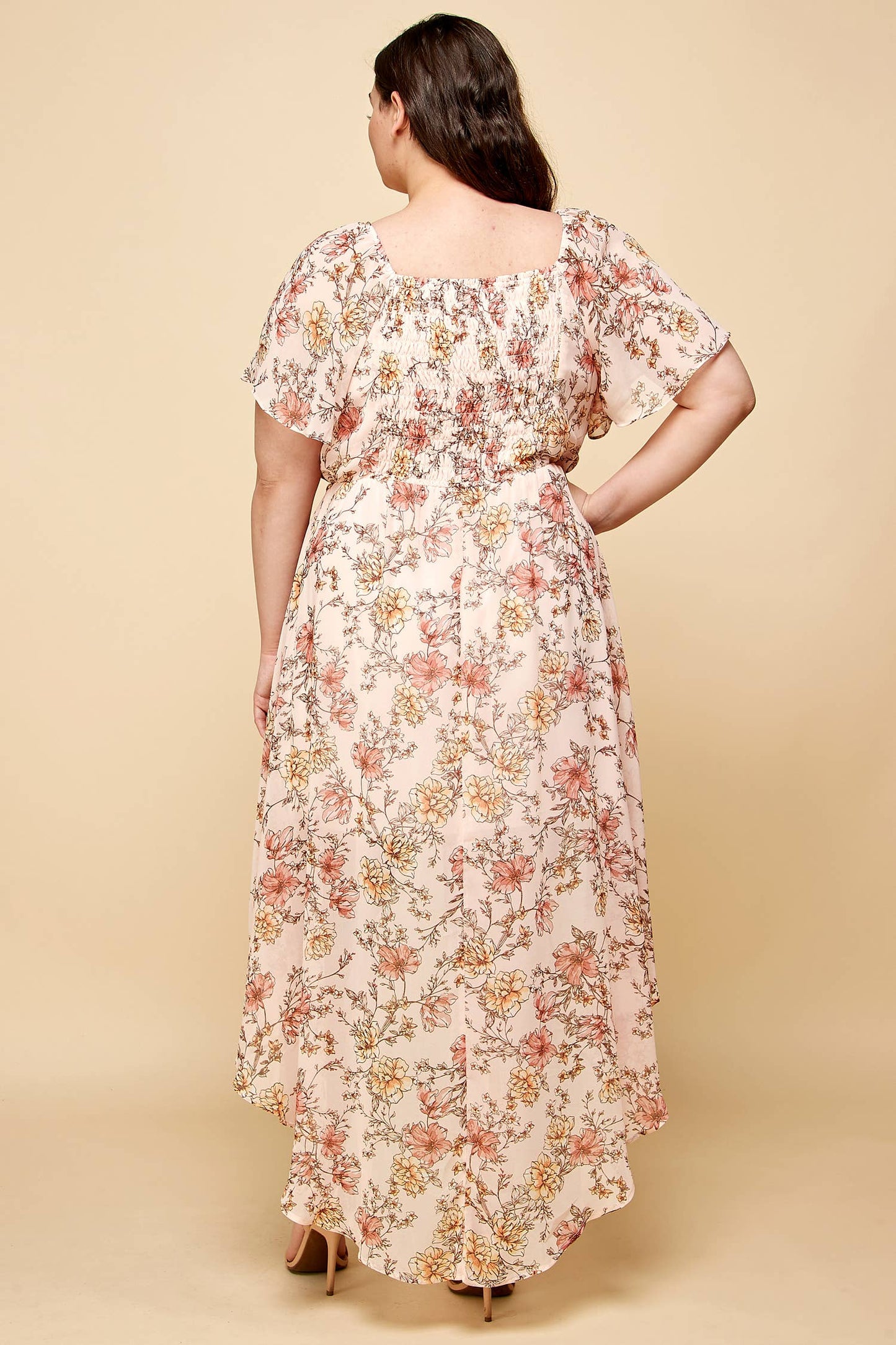 Curvy Flutter Sleeve Dress