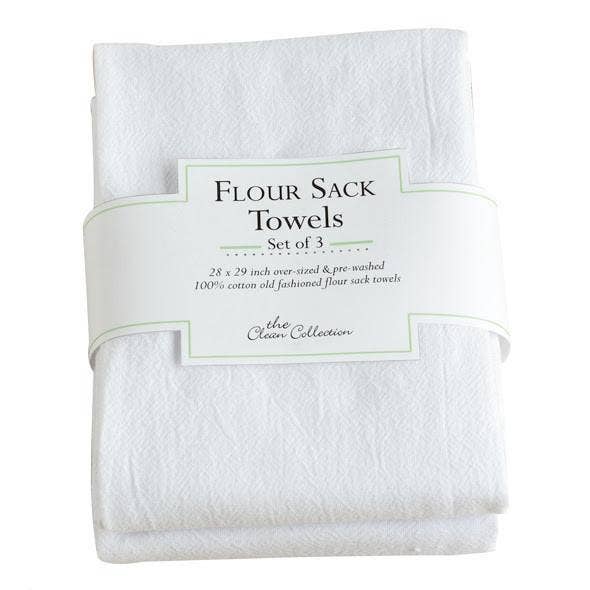 White Flour Sack Towels - set of 3