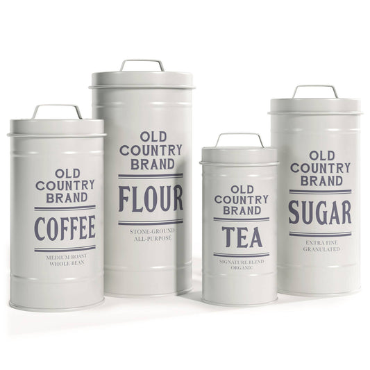 Old Country Brand Kitchen Canisters: White
