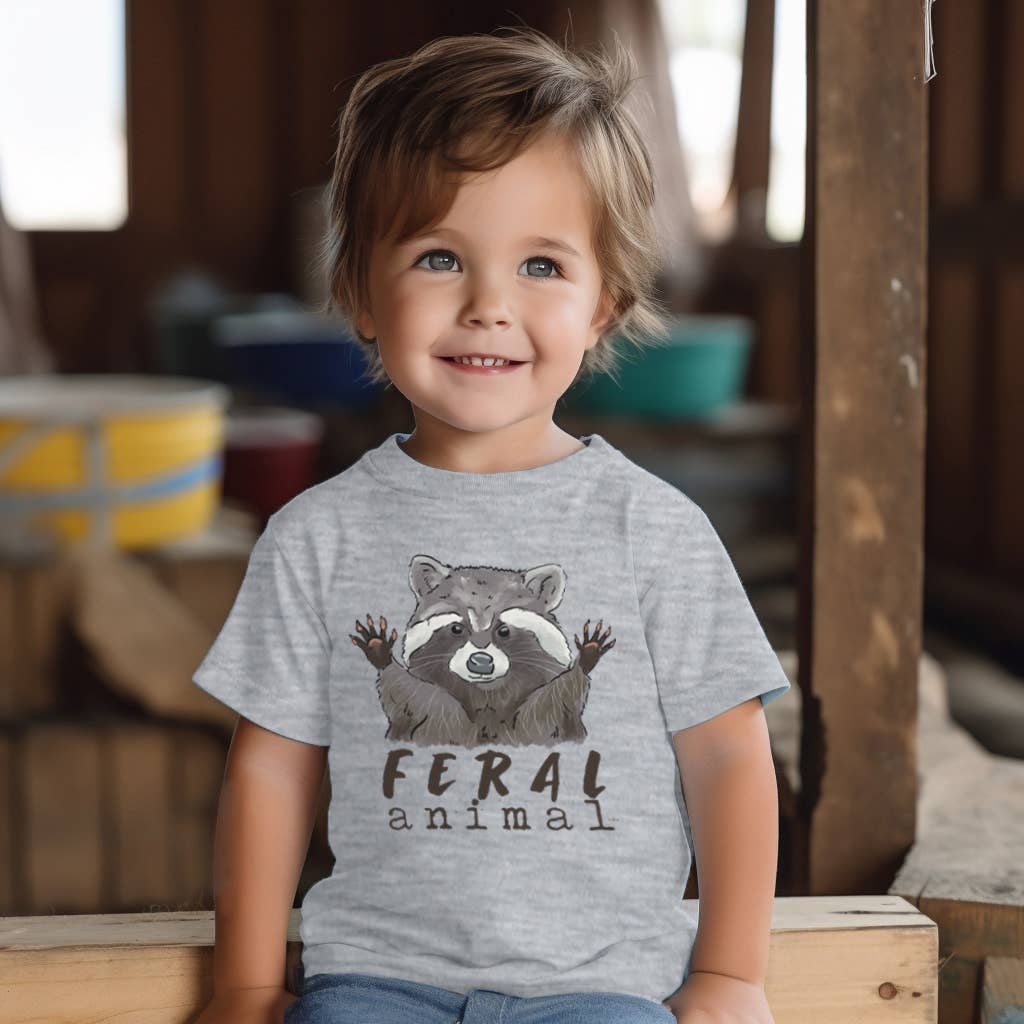 "Feral Animal" Grey Raccoon Unisex Woodland Toddler Tee