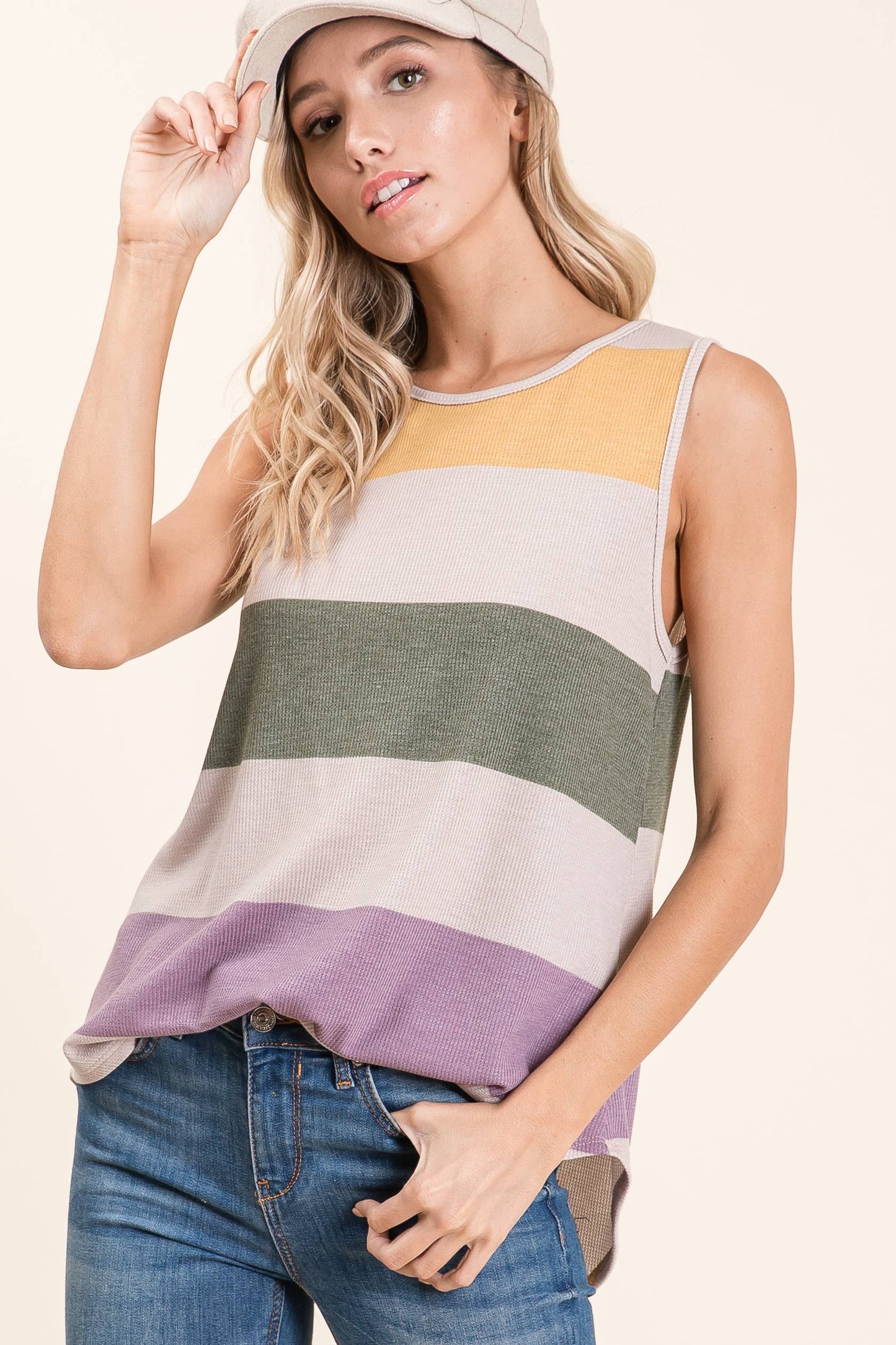 Bold Striped Sleeveless Top