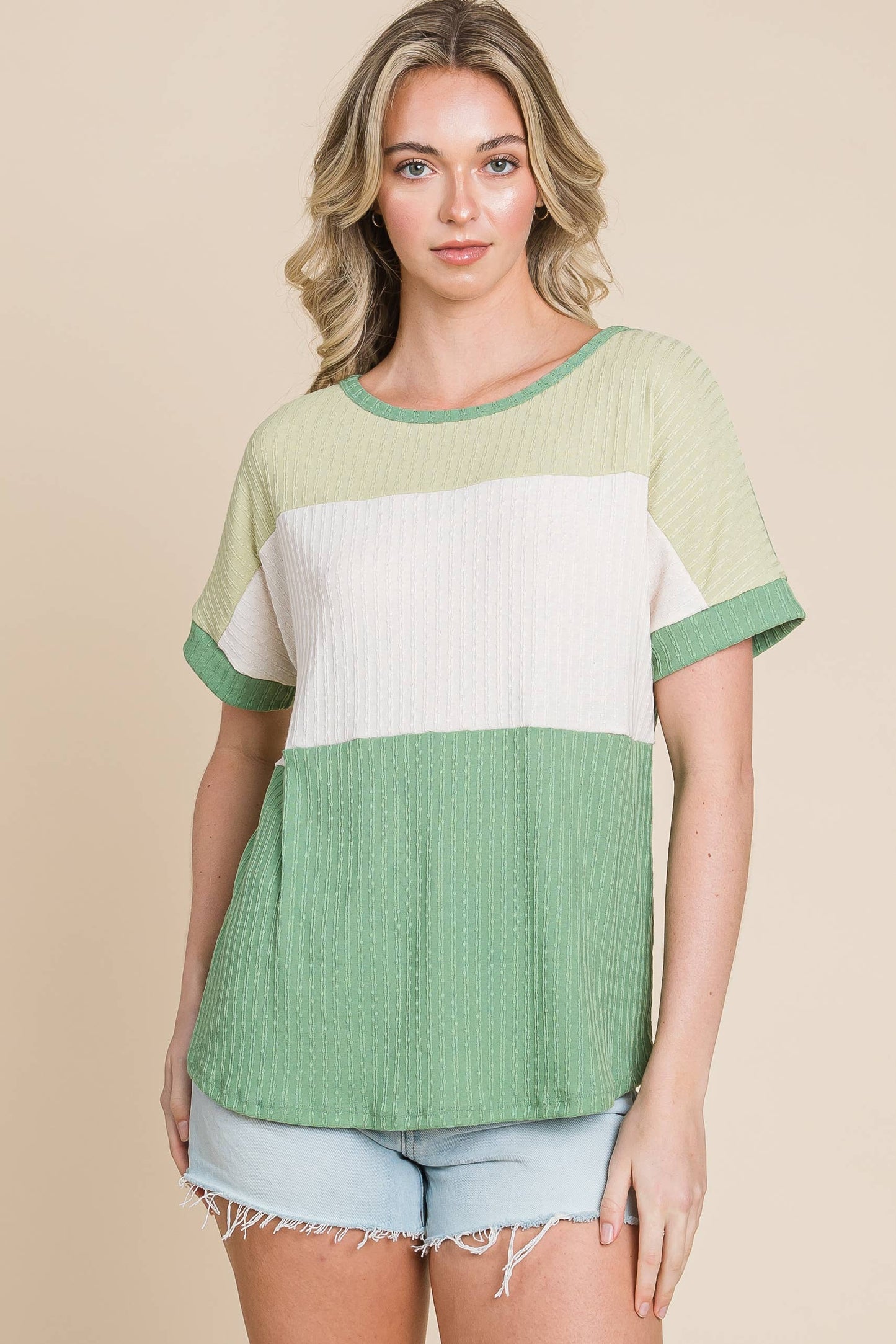 Color Block Short Sleeve Tee