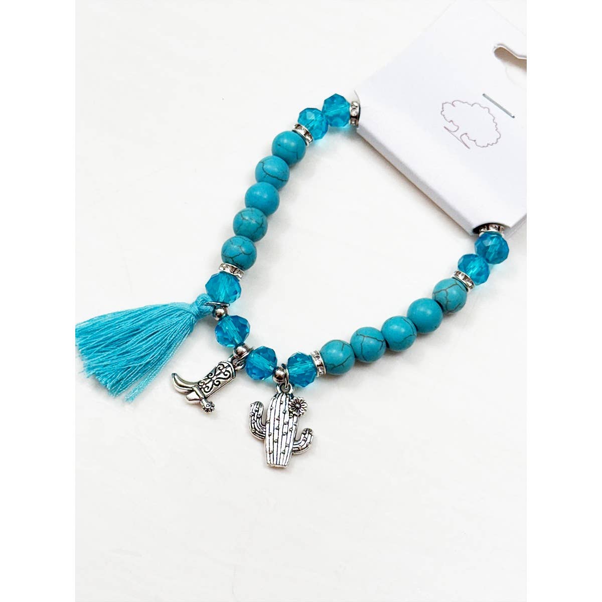 Western Boho Mix Charms Turquoise Theme Bracelet-DID NOT PUT ONLINE