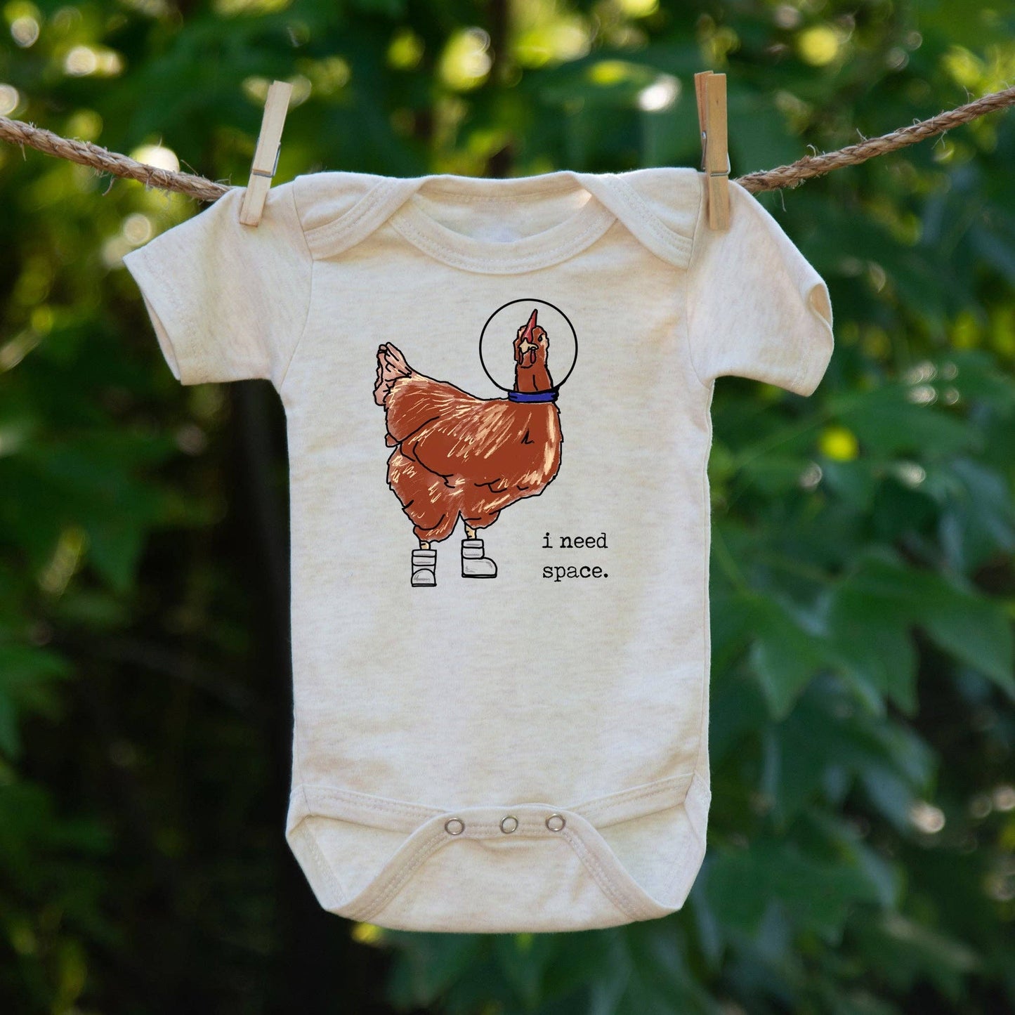 "I need space" Chicken Baby Onesie