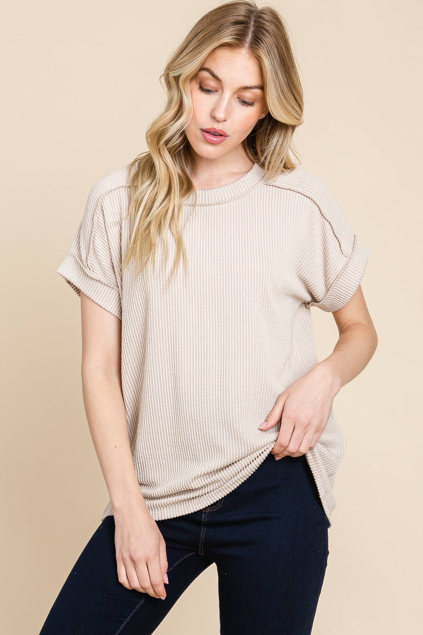 Rib knit top