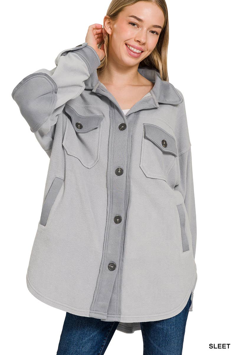 Oversized Basic Fleece Shacket