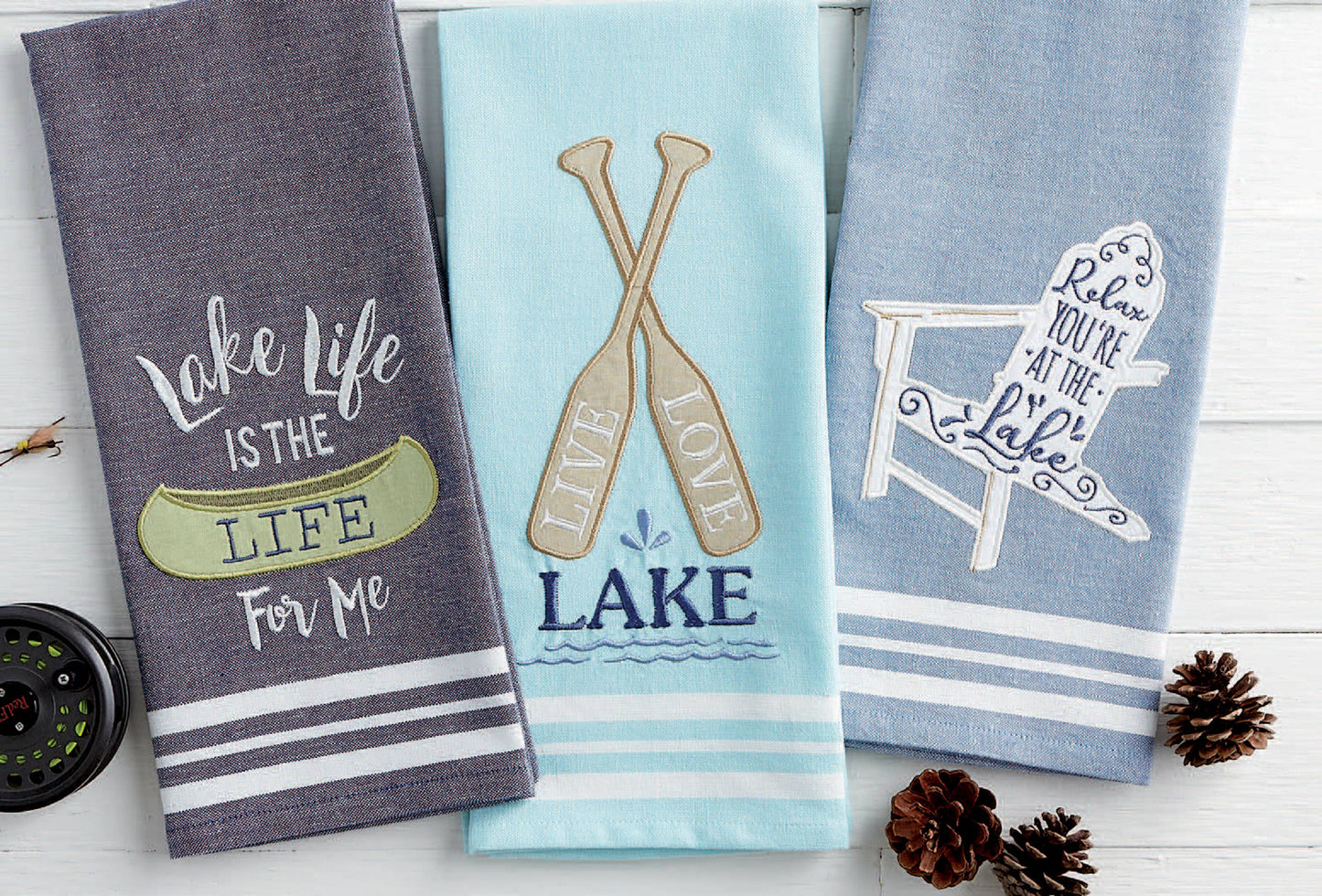 Lake Life Embellished Dishtowel