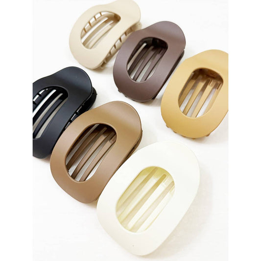 Matte Neutral Shades Flat Hair Claw Clips-DID NOT PUT ONLINE