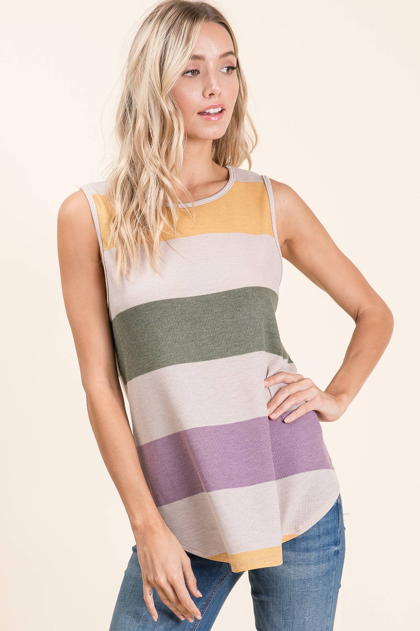 Bold Striped Sleeveless Top