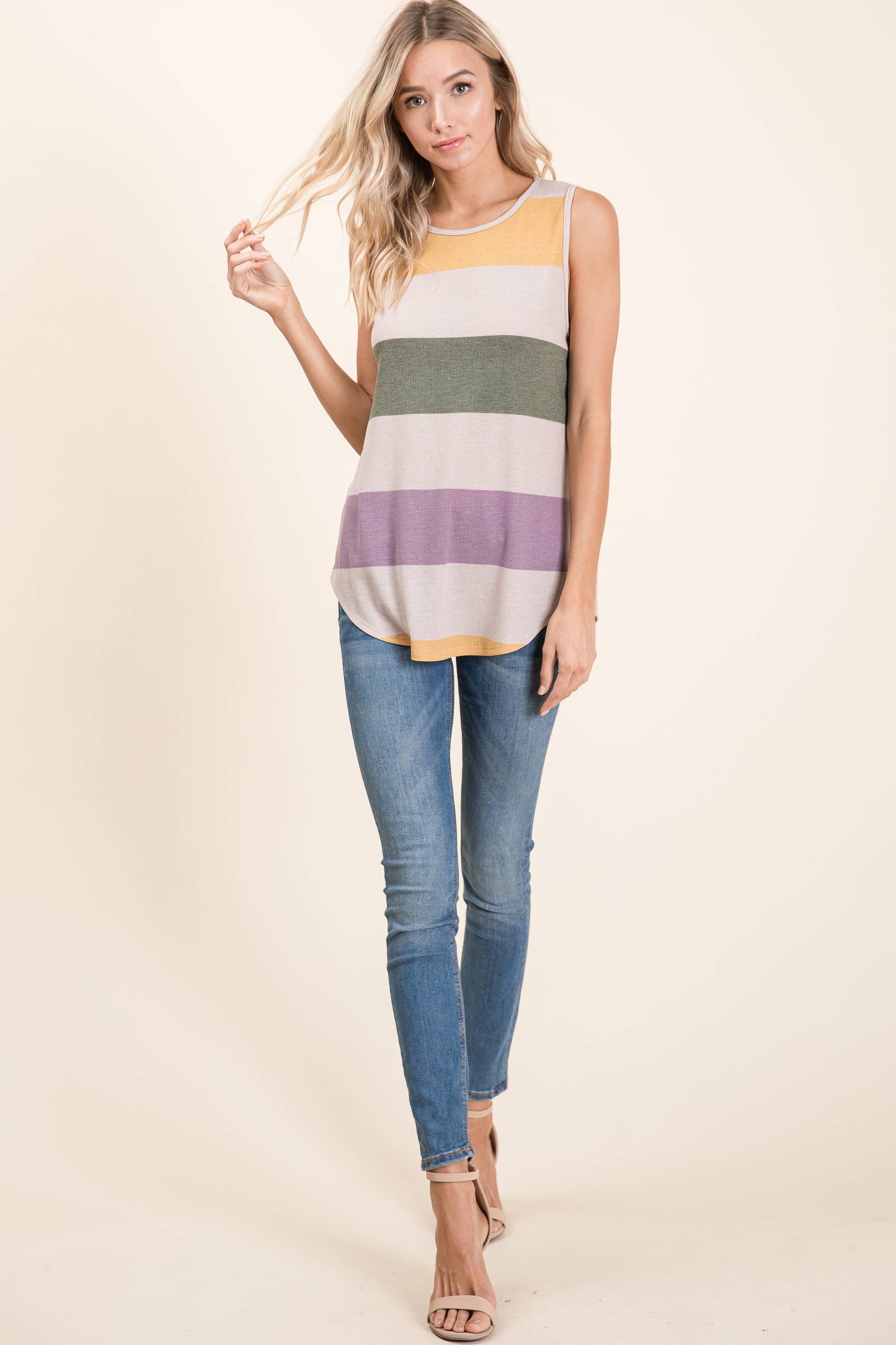 Bold Striped Sleeveless Top