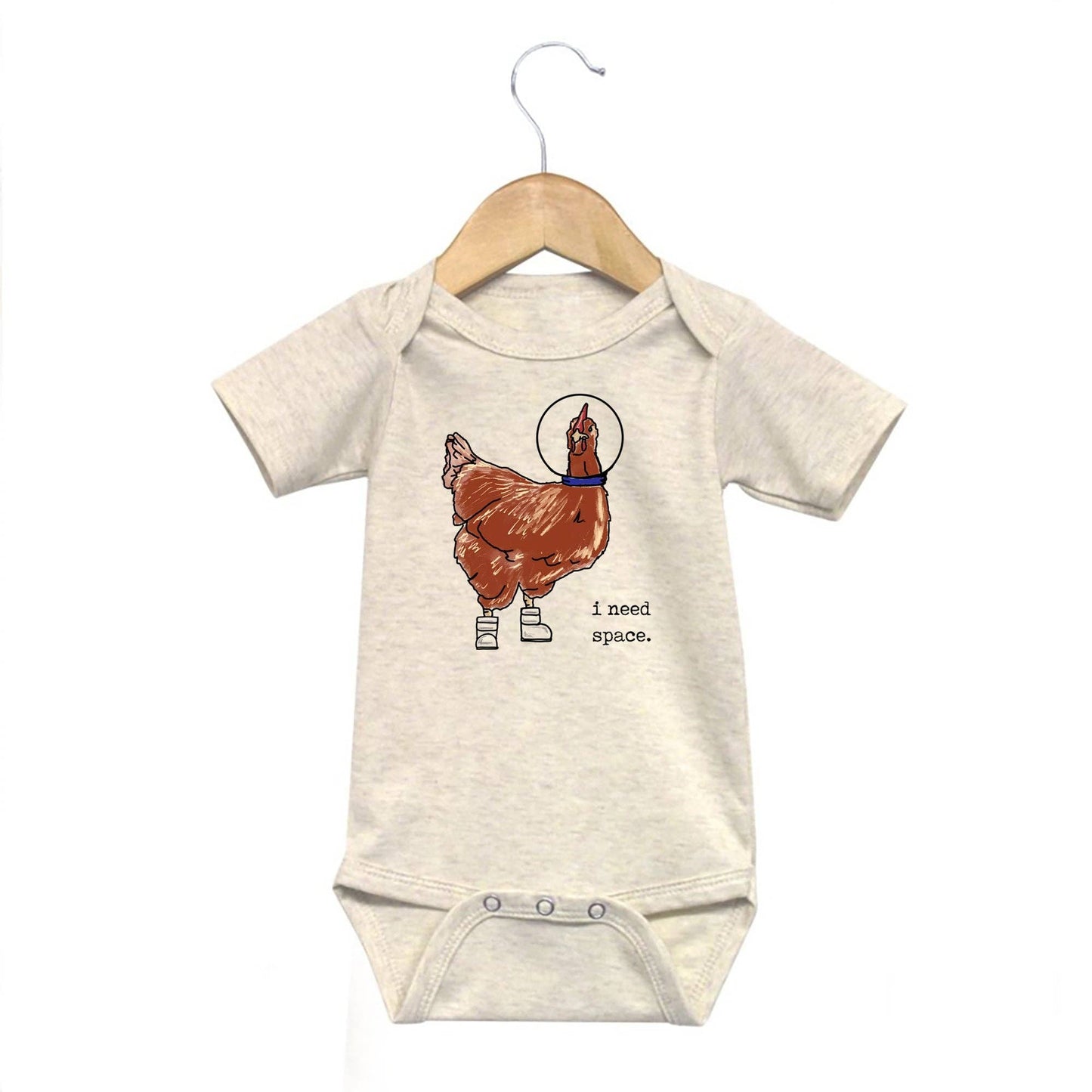 "I need space" Chicken Baby Onesie