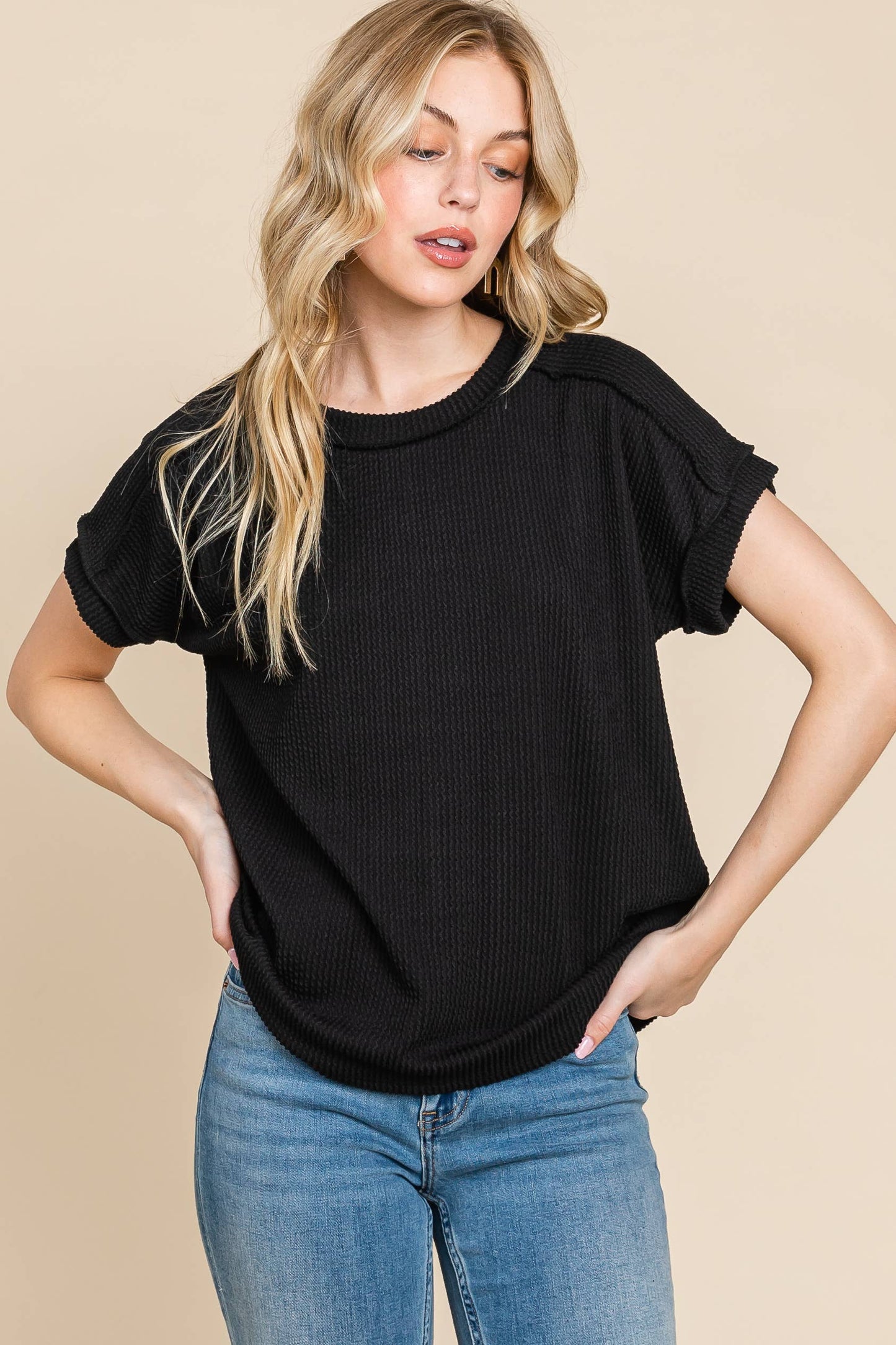 Rib knit top