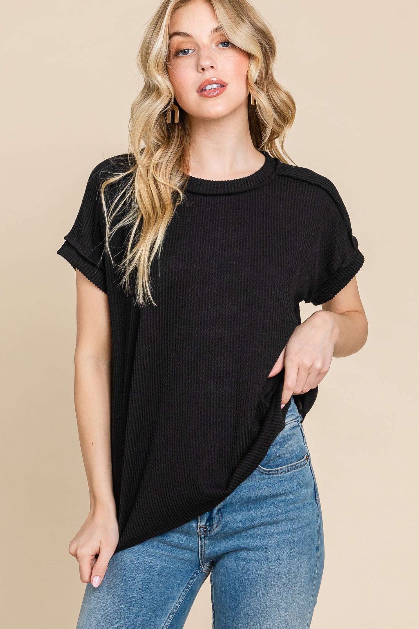 Rib knit top