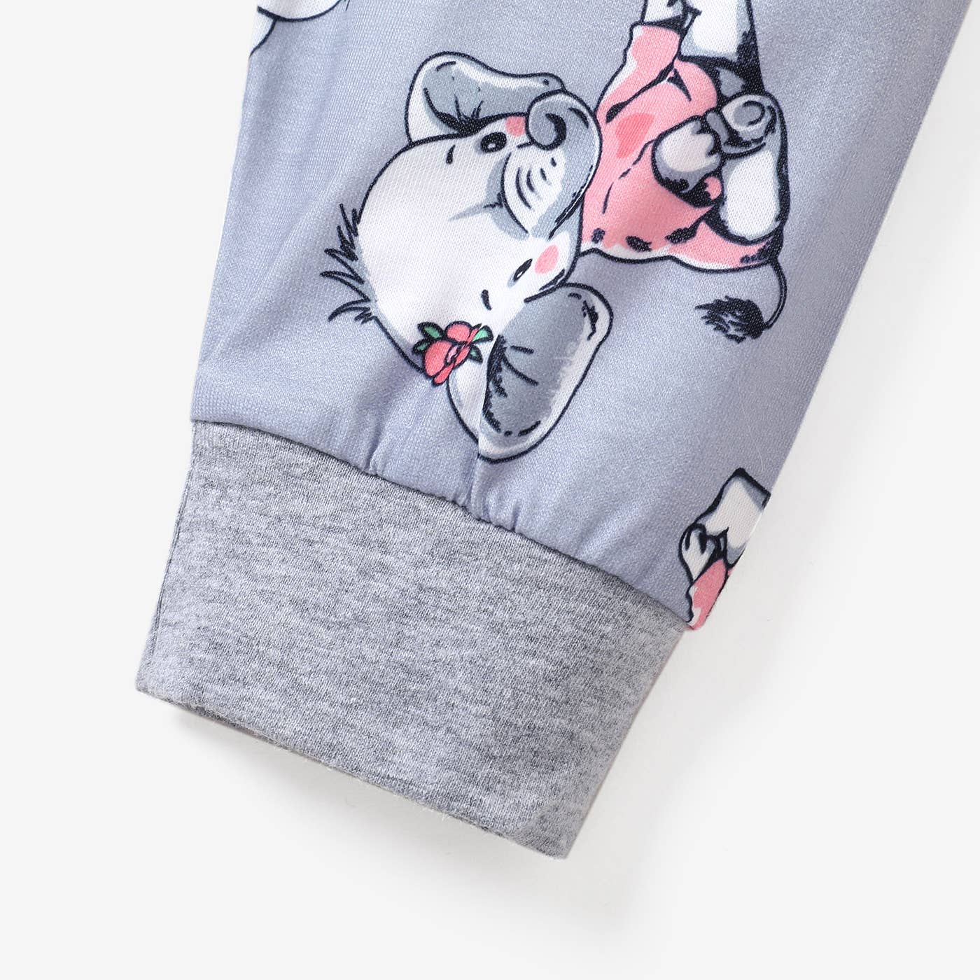 2pcs Baby Girl Elephant Grey Top and Trousers Set