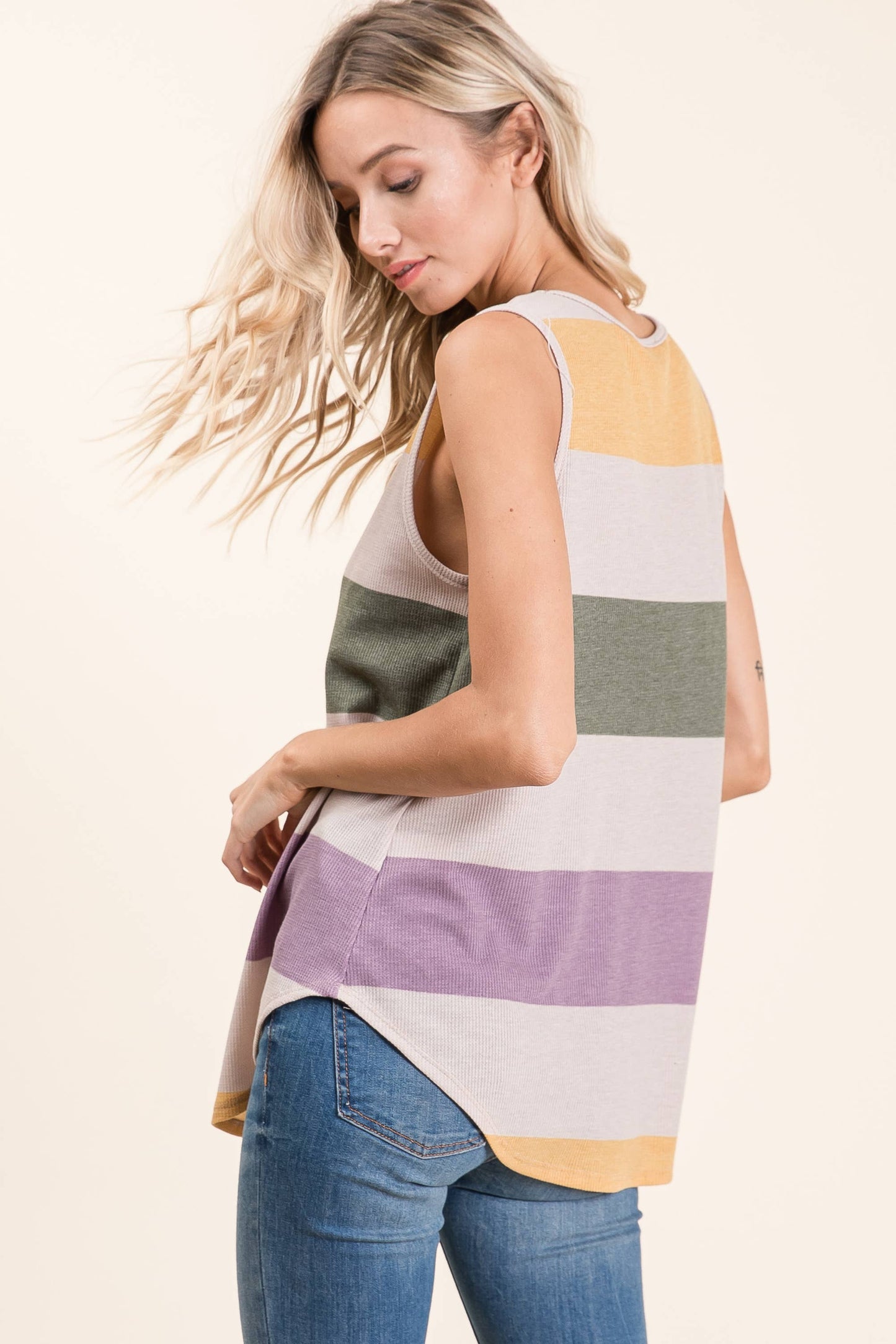 Bold Striped Sleeveless Top