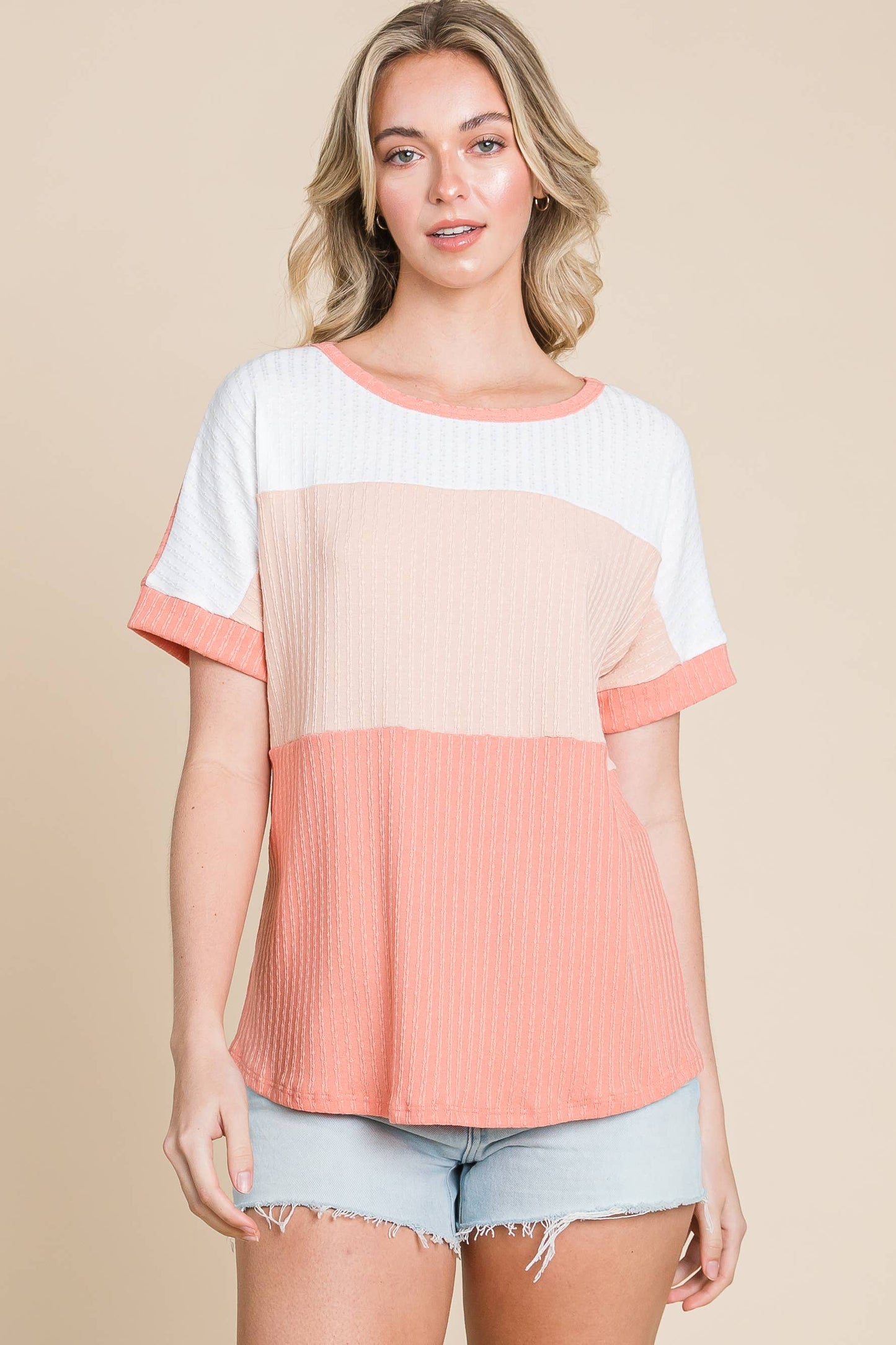 Color Block Short Sleeve Tee