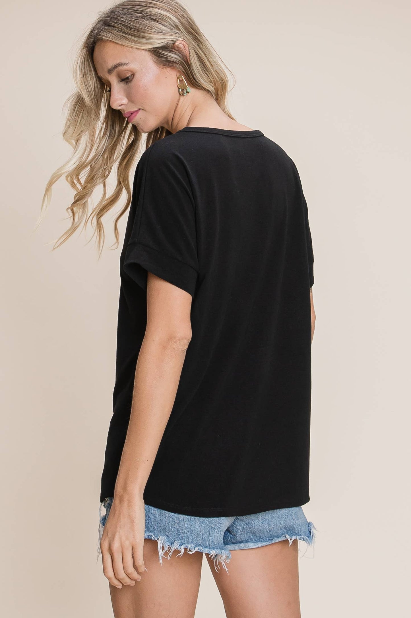 Casual Solid Short Sleeve T-shirt