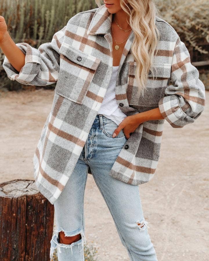 Flannel Button Down Shacket