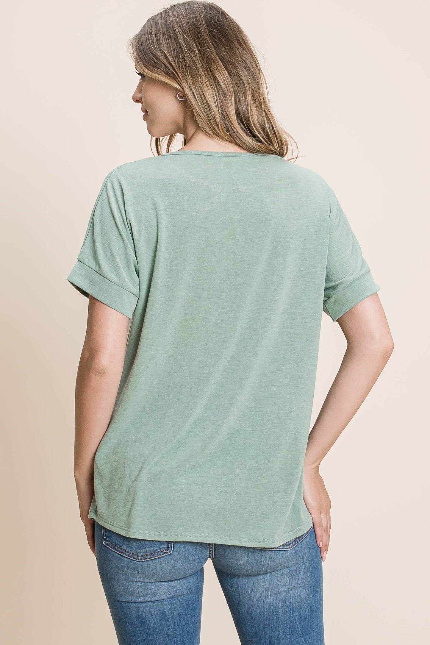 Casual Solid Short Sleeve T-shirt