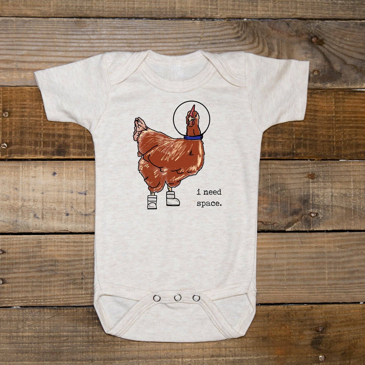 "I need space" Chicken Baby Onesie