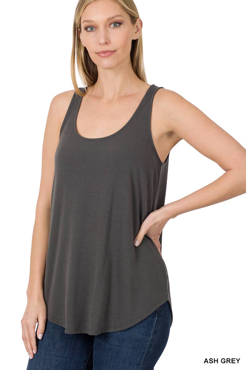 Solid Sleeveless Round Neck Top