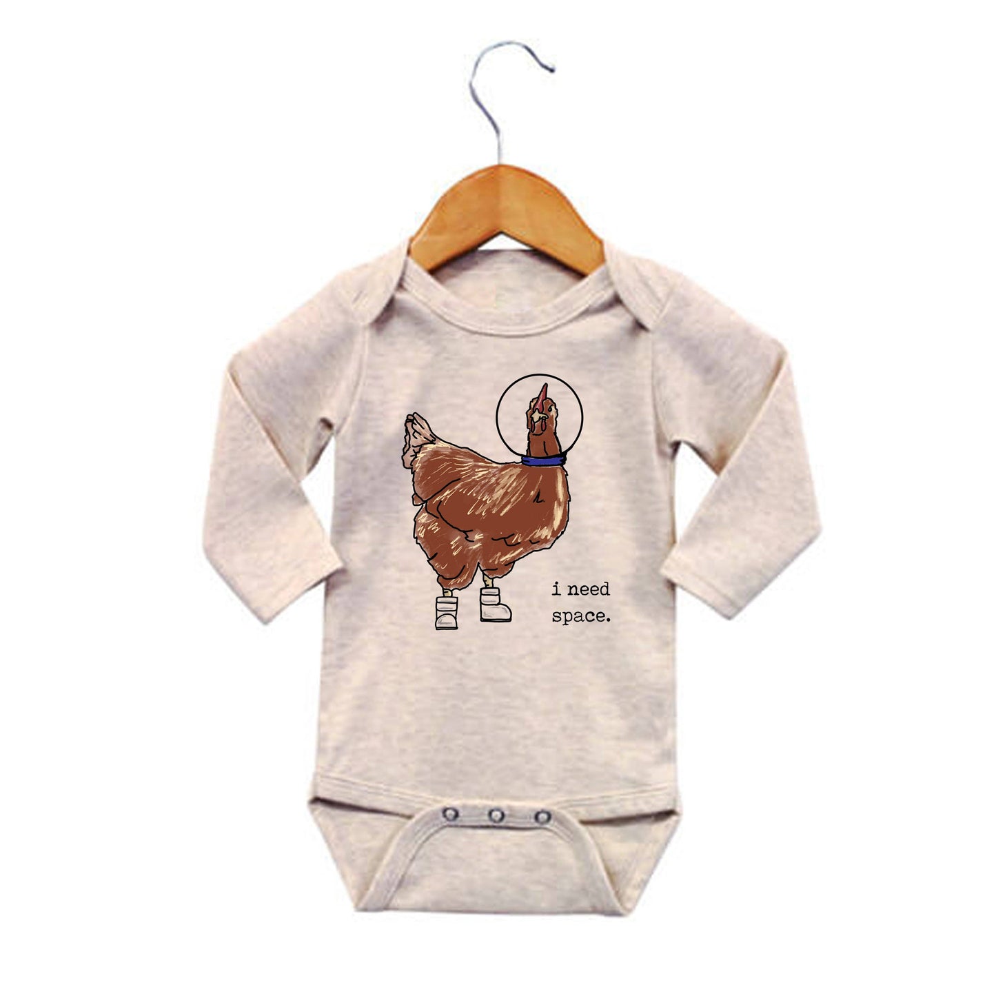 "I need space" Chicken Baby Onesie