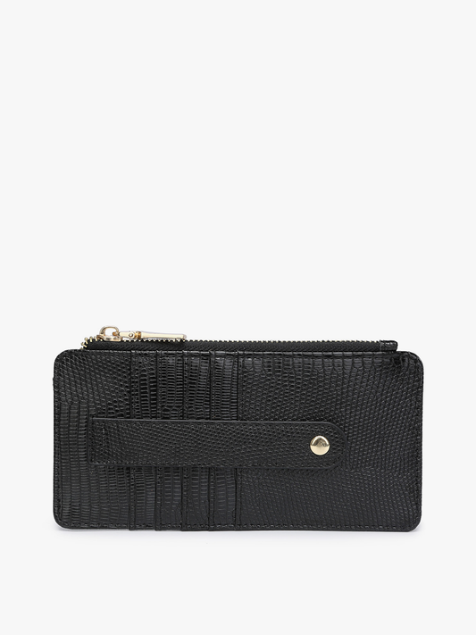 Saige Lizard Slim Card Holder Wallet