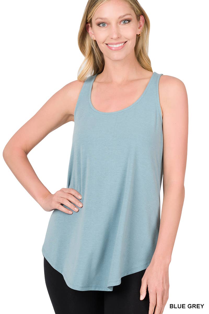 Solid Sleeveless Round Neck Top