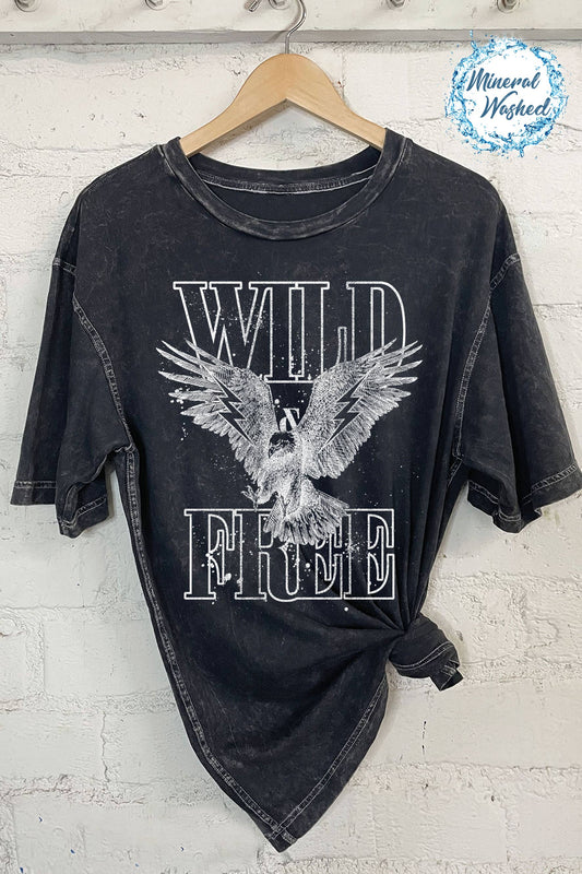 WILD FREE EAGLE MINERAL OVERSIZE GRAPHIC TSHIRT