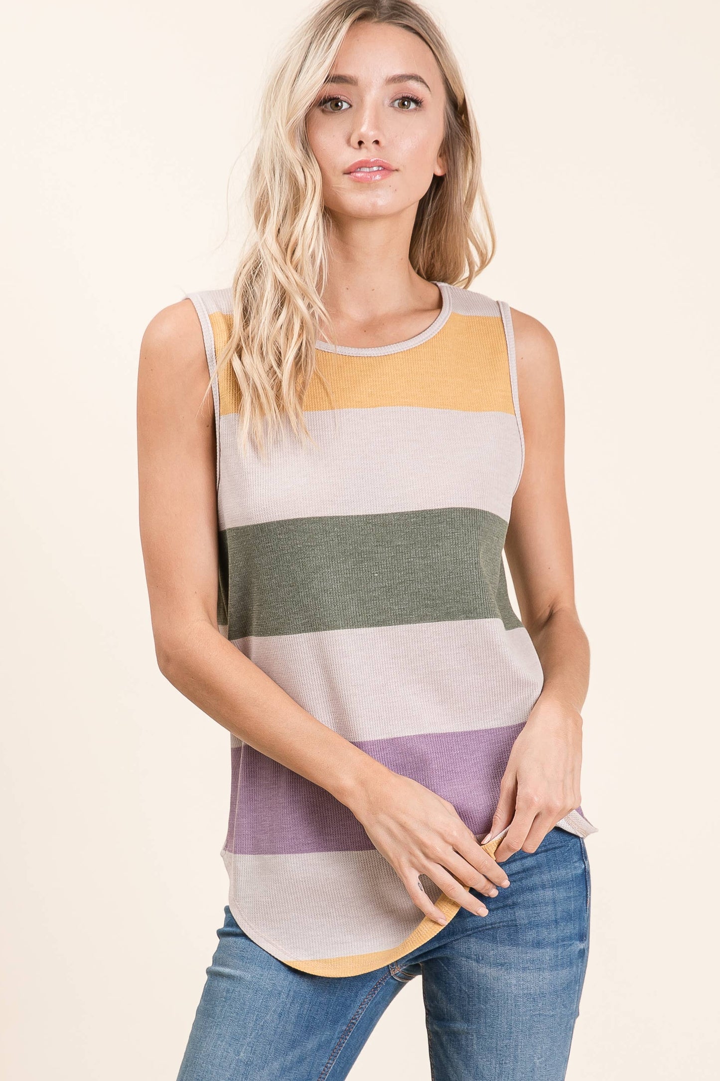 Bold Striped Sleeveless Top